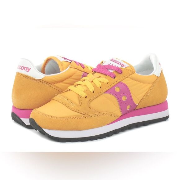 SAUCONY Jazz Original Retro Classic Sneakers Running Shoes Yellow & Pink - Picture 1 of 13